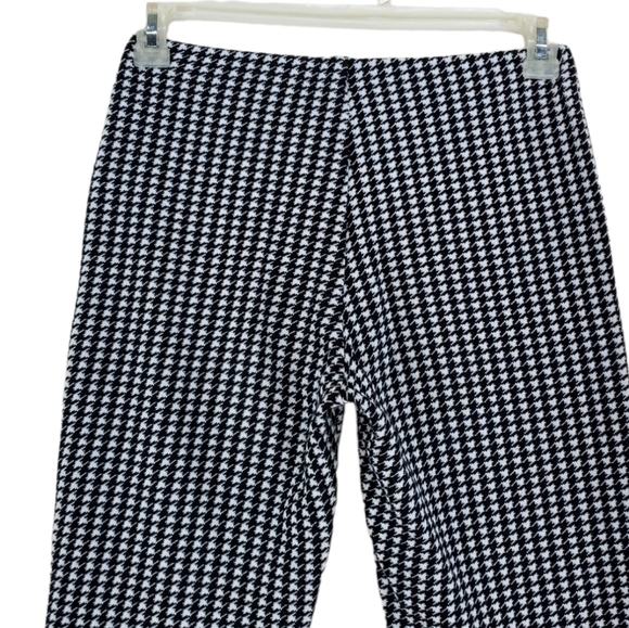 Vtg Y2K Jump Apparel Pant S 25-27x31 Houndstooth Black White Flare Pull-On USA - Picture 6 of 9